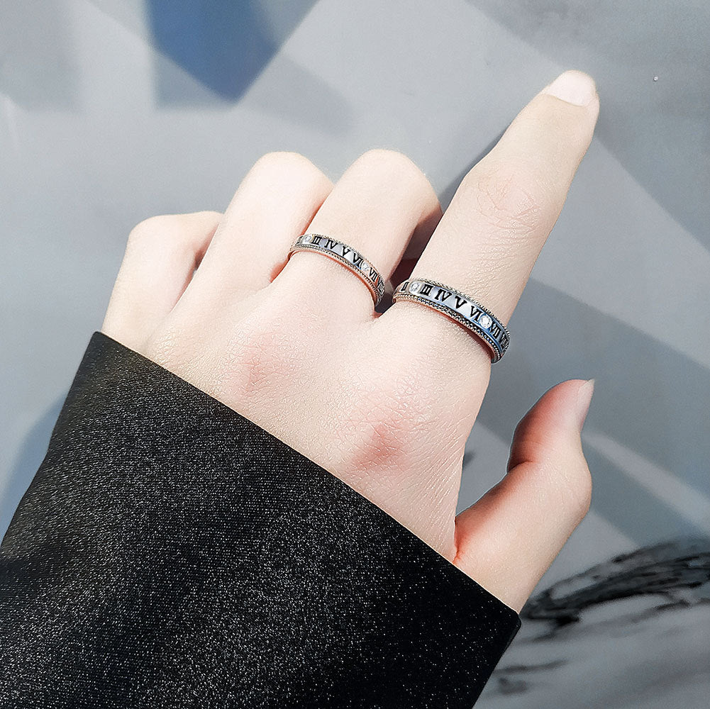 Women's & Men's & Couple Korean Style Simple Cold And Letters Rings