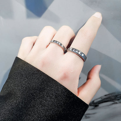 Women's & Men's & Couple Korean Style Simple Cold And Letters Rings