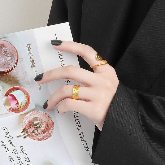 Personality Fashion Irregular Big Wave Cold Rings
