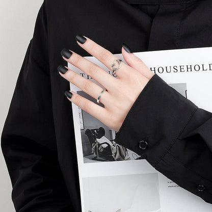 Women's Style Simple Cold Personality Hollow Out Rings