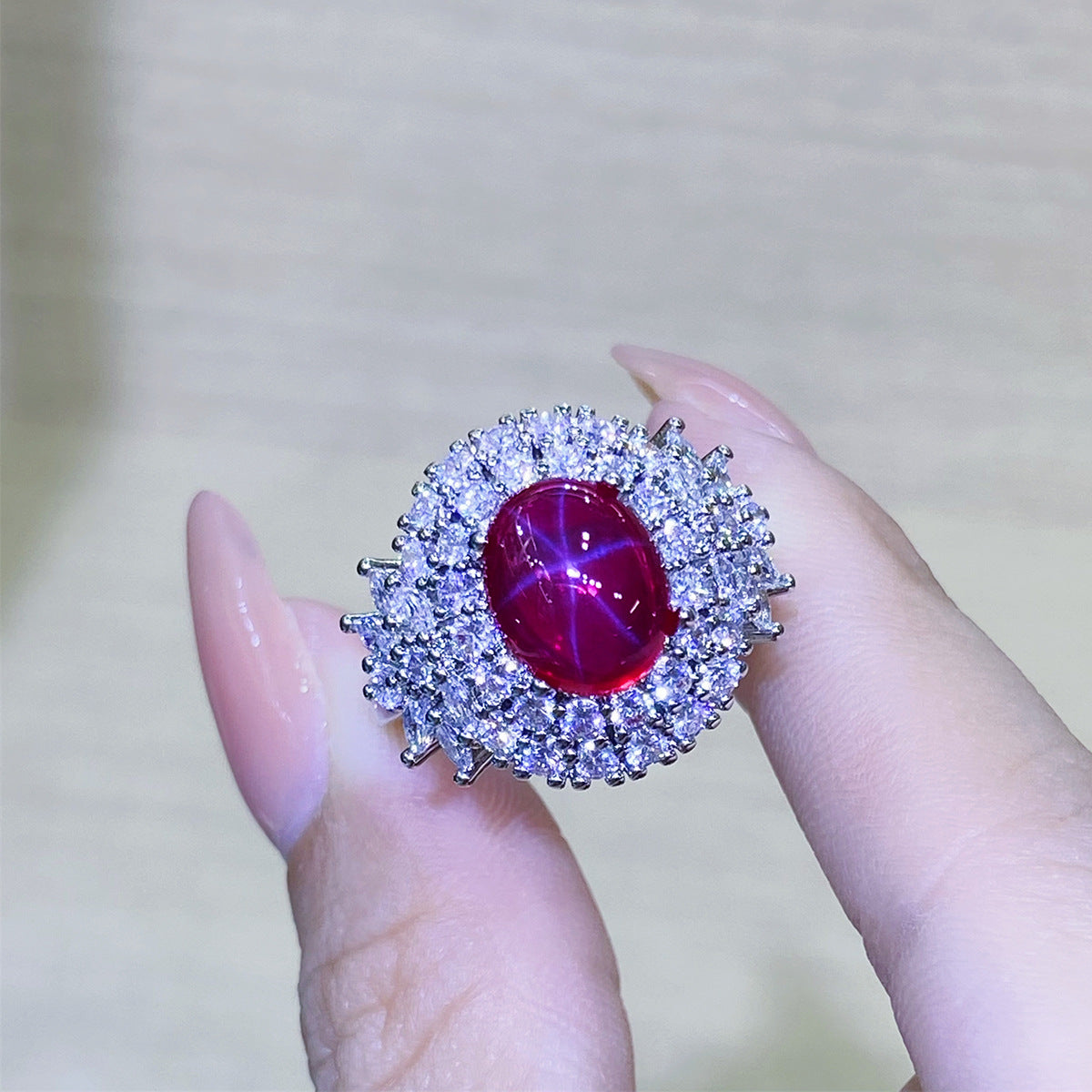 Pigeon Blood Full Diamond Open Female Rings