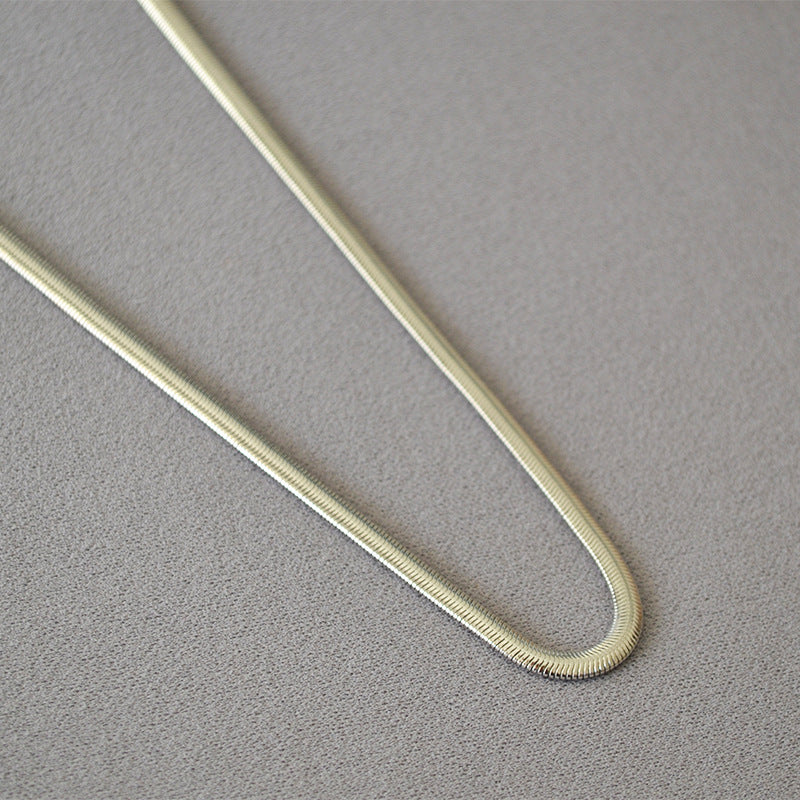 Women's Like Flat Snake Brass Material Gold-plated Necklaces