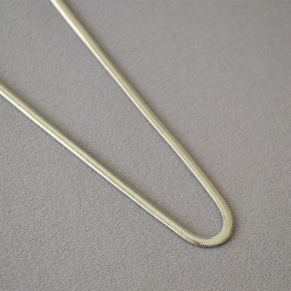 Women's Like Flat Snake Brass Material Gold-plated Necklaces