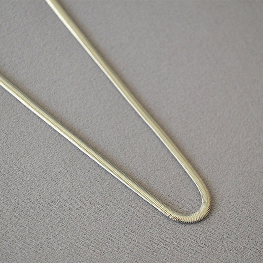 Women's Like Flat Snake Brass Material Gold-plated Necklaces