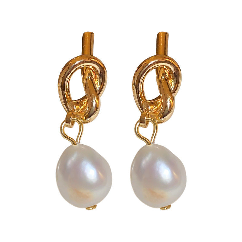 French Style Retro Baroque Pearl Trendy Light Earrings