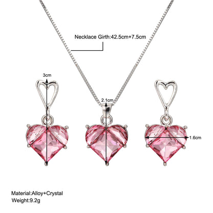 Pink Love Heart And Suite Peach Necklaces