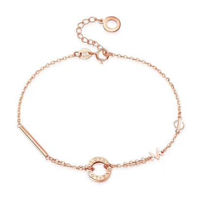 Ji Xi Letter Gift Sterling Sier Rose Gold Bracelets