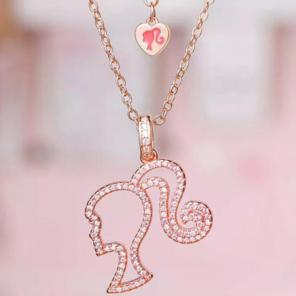 And Light Luxury Peach Heart Tail Hanging Necklaces