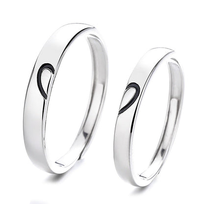 Sier Couple Niche Jewelry Open-end Personality Rings