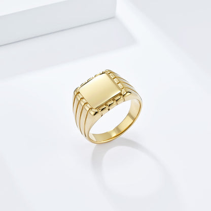Square Seal Titanium Steel Niche Personality Simple Rings
