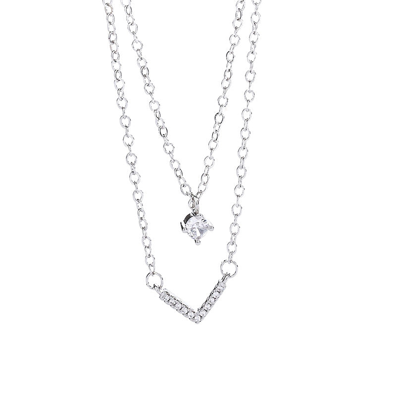 Broadcast Female Temperamental Minority Design Unique Inlaid Necklaces