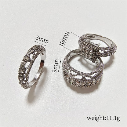 Fashion Three-piece Set Diamond Couple Hand Jewelry The Legend Rings