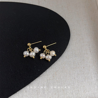 Collection Freshwater Pearl Handmade Sier Needle Earrings