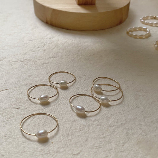 Women's Slim Bag Gold Stacked Washable Elegance Rings