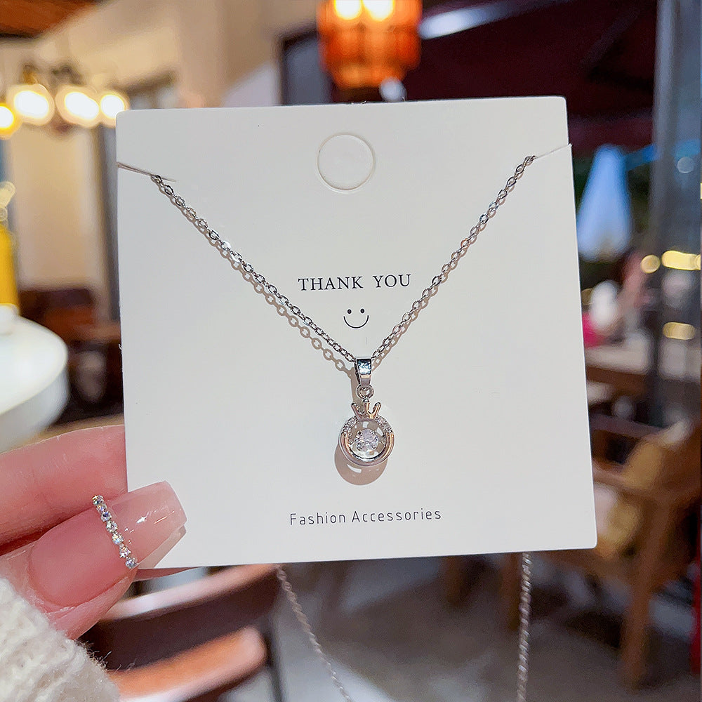 Smart Zircon Pendant Niche Design Clavicle Chain Titanium Necklaces