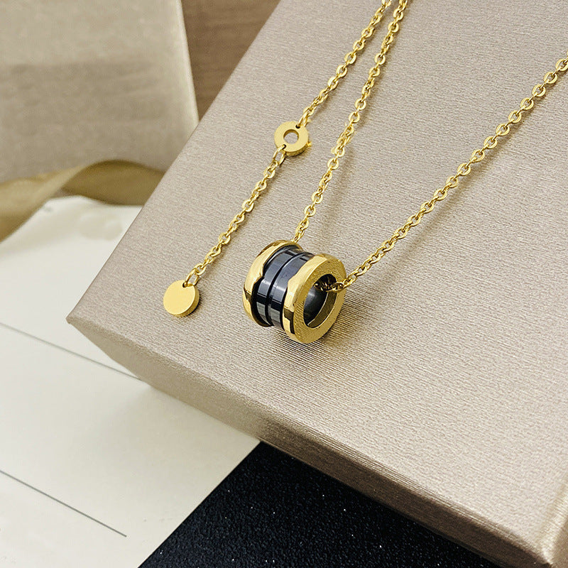 Women's & Men's Ceramic High Version Spring Full Diamond Small Waist Necklaces