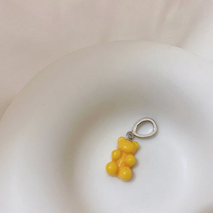 Transparent Bear Metal Smiley Pendant Female Necklaces