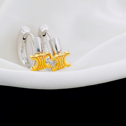 Arc Cold Wind Metal Touch Pigment Earrings