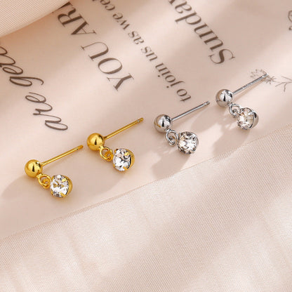 Cute Mini Single Diamond Beads Bean-shaped Rings