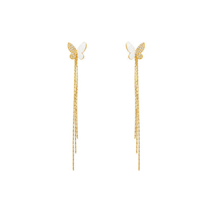 Women's Tassel Light Luxury Temperament Retro High-grade Ear To Make Earrings