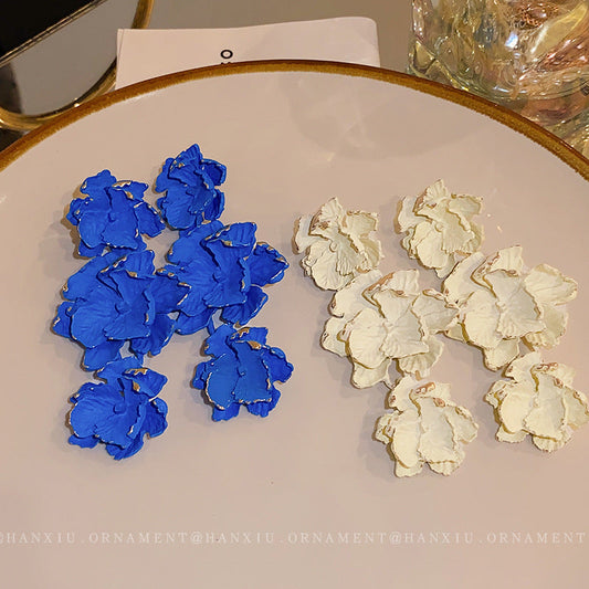 Paint Flower Tassel Exaggerated Personalized Long Earrings