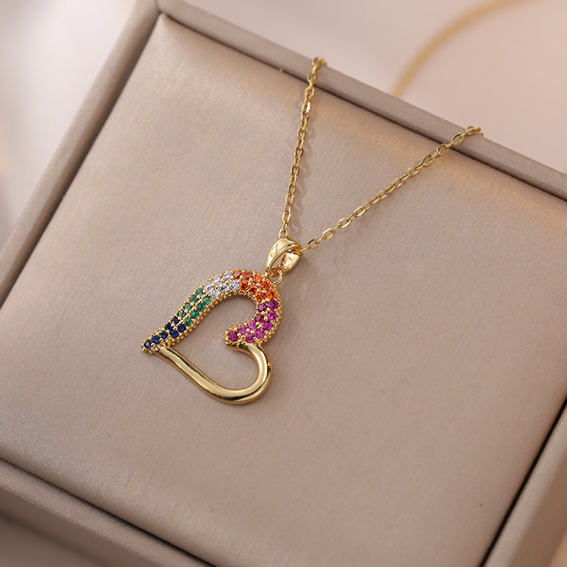 With Hearts Zircon Special Interest Light Luxury Necklaces