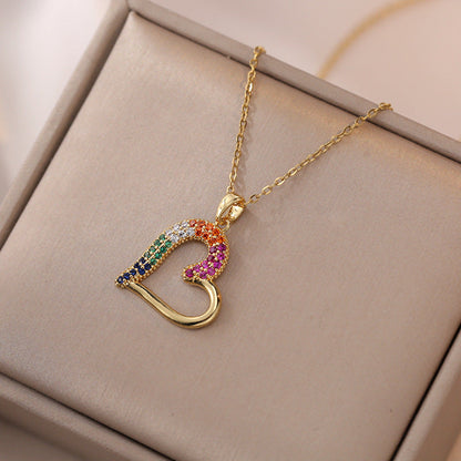 With Hearts Zircon Special Interest Light Luxury Necklaces