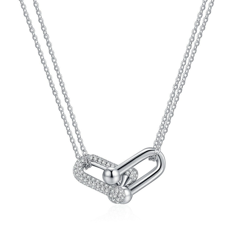 Diamond Horseshoe Clavicle Chain Versatile Personality Necklaces