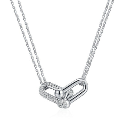 Diamond Horseshoe Clavicle Chain Versatile Personality Necklaces