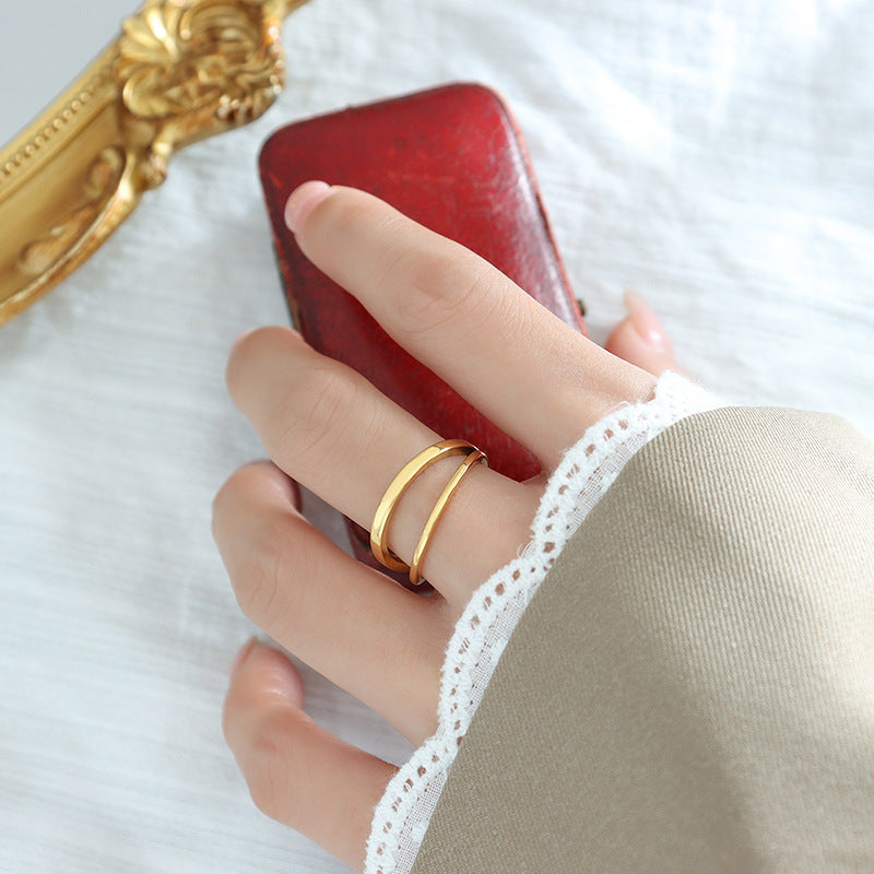 Women's Wind Niche Personality All Match Minimalism Rings