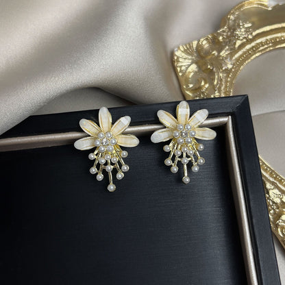 Needle French Opal Simple And Stylish Earrings