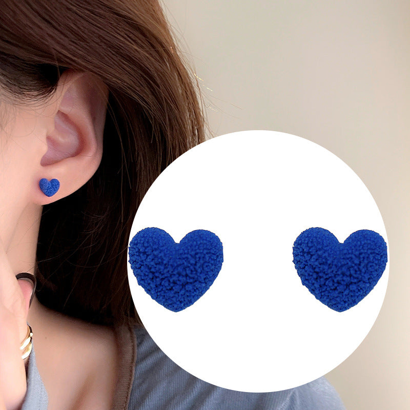 Klein Blue Ear Niche Loving Heart In Sterling Earrings