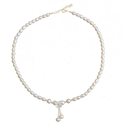 Women's Natural Freshwater Pearl Clavicle Chain Design High-grade Light Luxury Necklaces