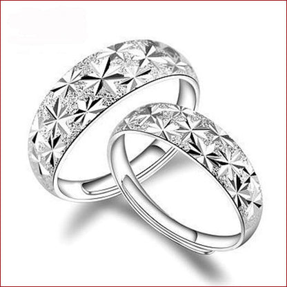 Women's & Men's Sier Plated Couple Temperament Female Starry Rings