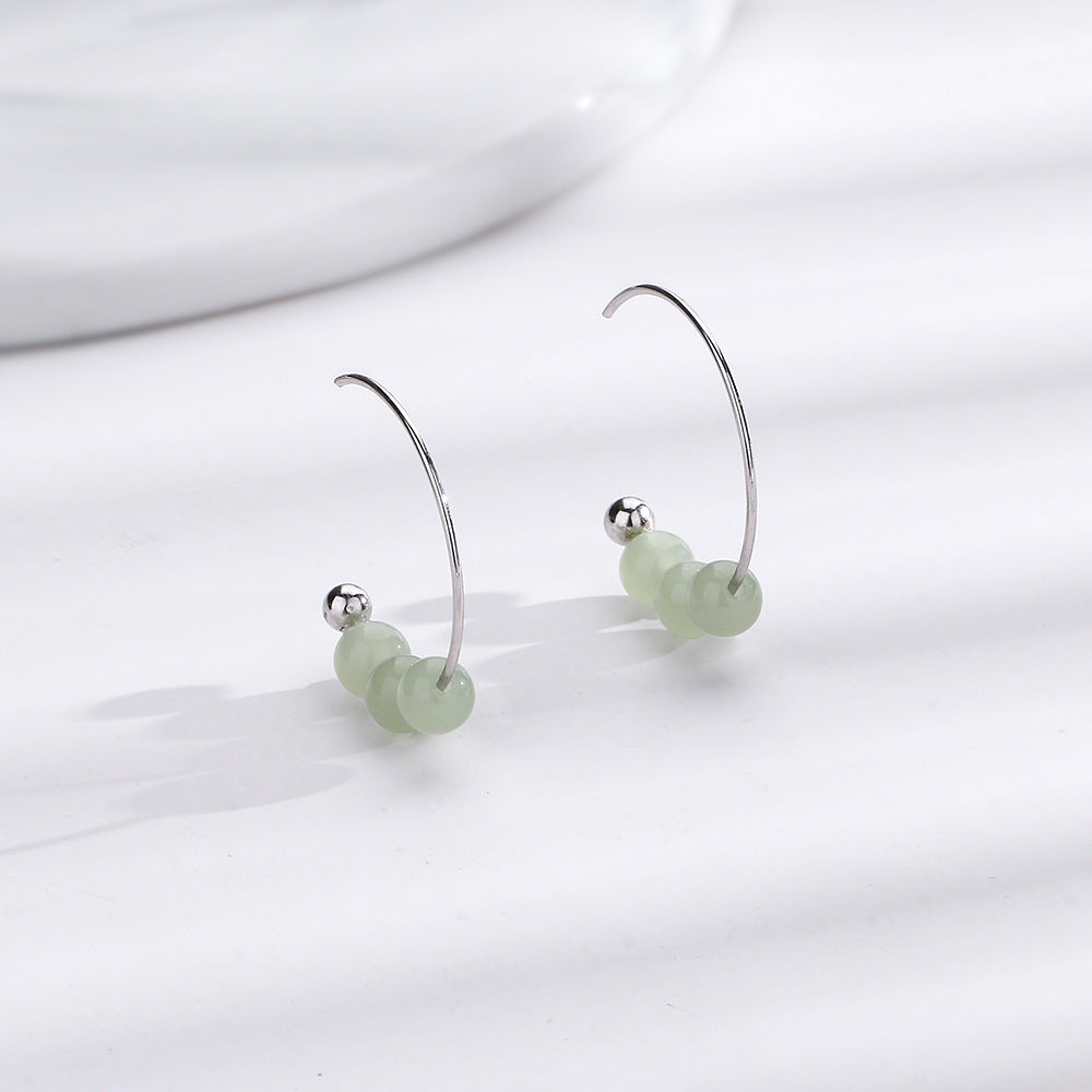 Jade Fairy Simple Vintage Ear High Profile Earrings