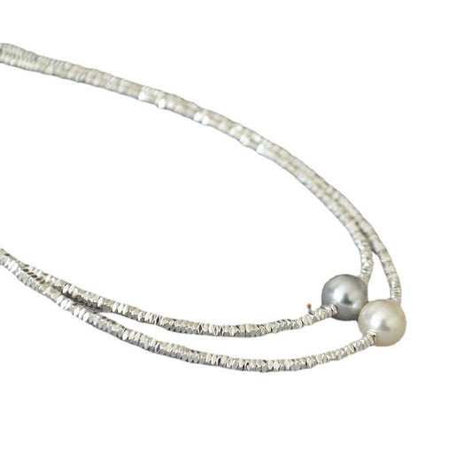 Sier Beaded Simple Short Temperamental Clavicle Necklaces