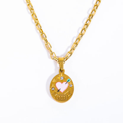 Painted Light Luxury Stainless Steel Pendant Necklaces