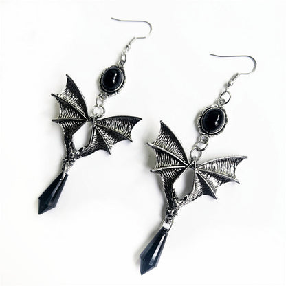 Punk Style Jewelry Gothic Bat Red Earrings