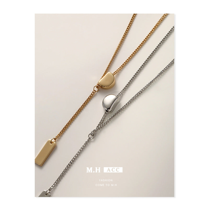 Double Layer Niche Design Square Plate Necklaces