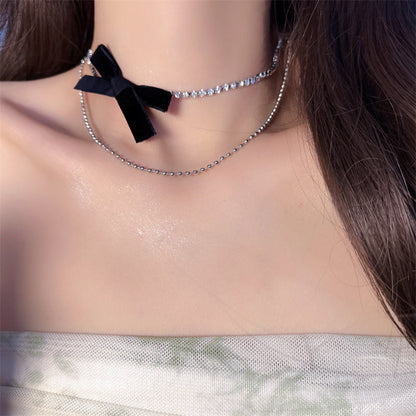 Women's Pure Desire Style Veet Bow Ornament Necklaces