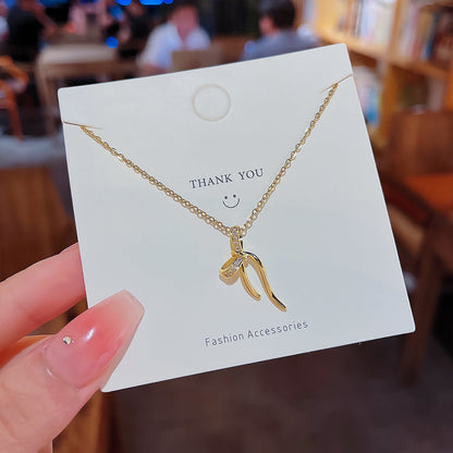 Women's Cold Bow Pendant Simple Clavicle Chain Accessories Necklaces