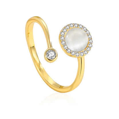 Women's Diamond Sier Geometric Design High Sense Rings