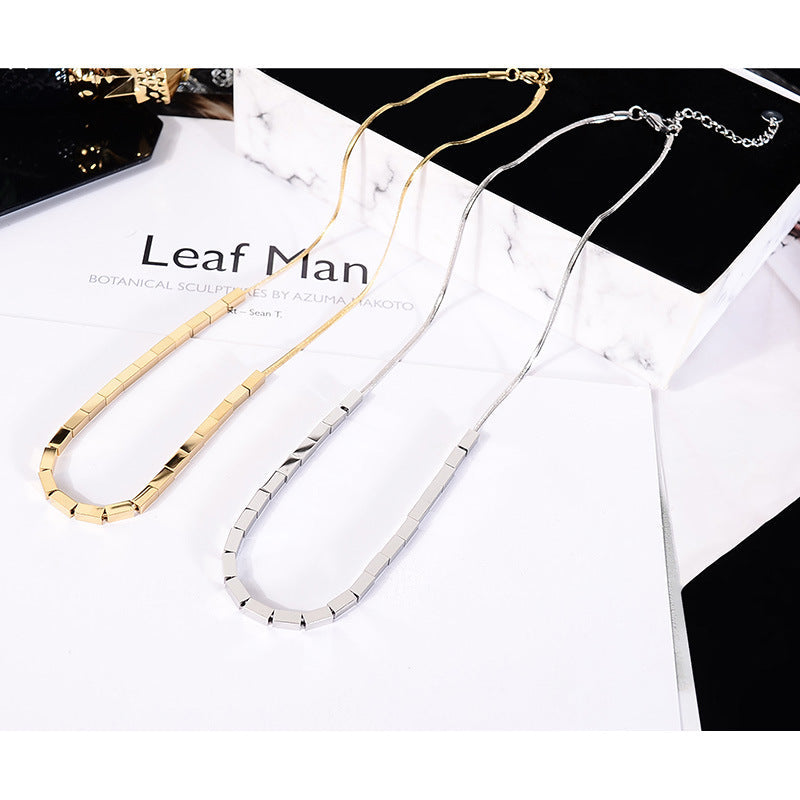 Women's Cold Advanced Design Sense Titanium Steel No Necklaces