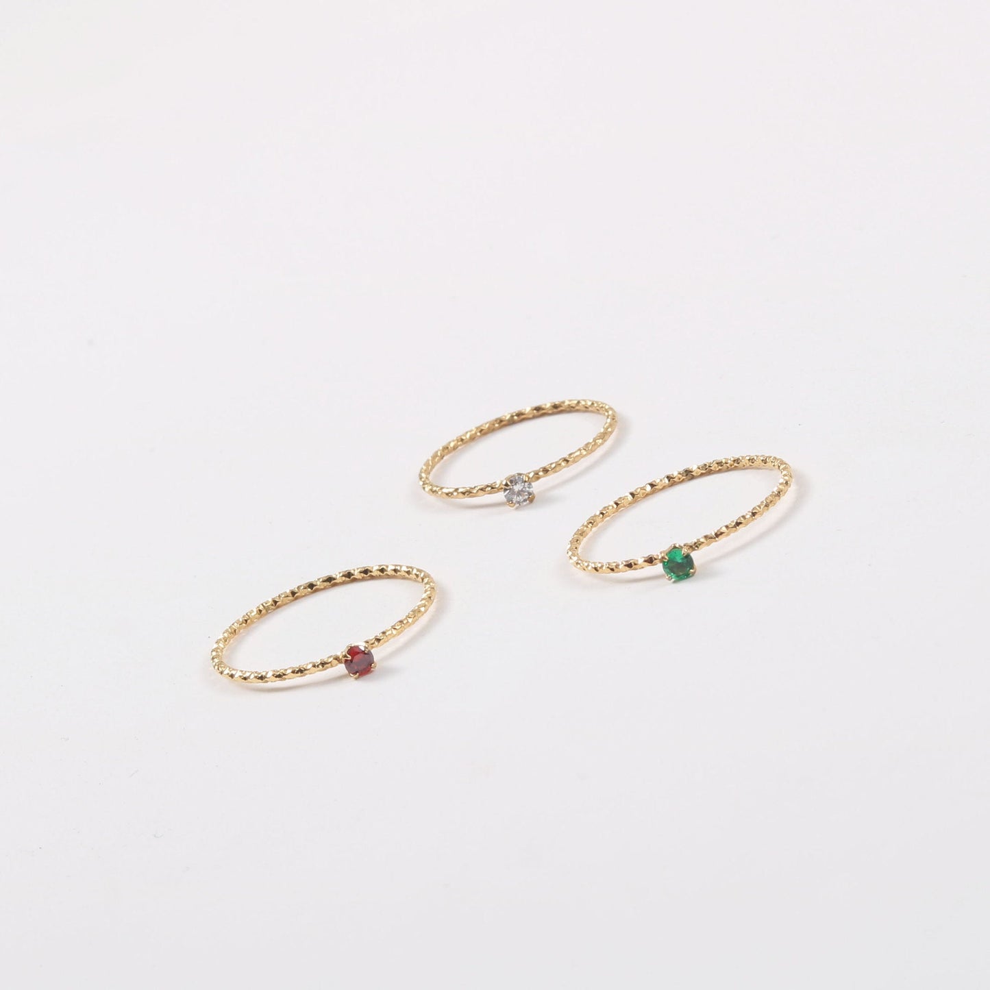 And Shiny Batch Flower Line Fine Rings