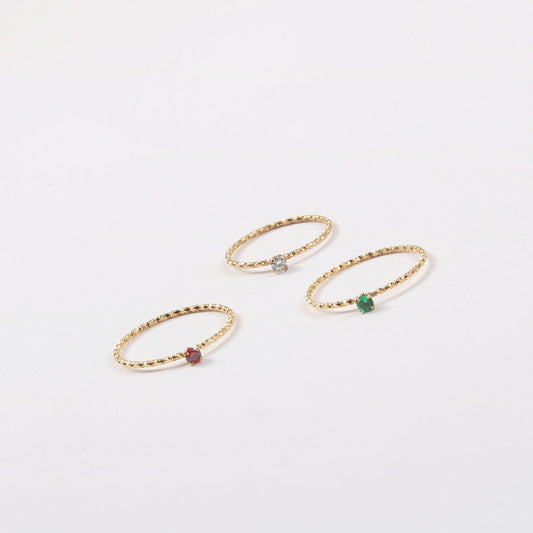 And Shiny Batch Flower Line Fine Rings