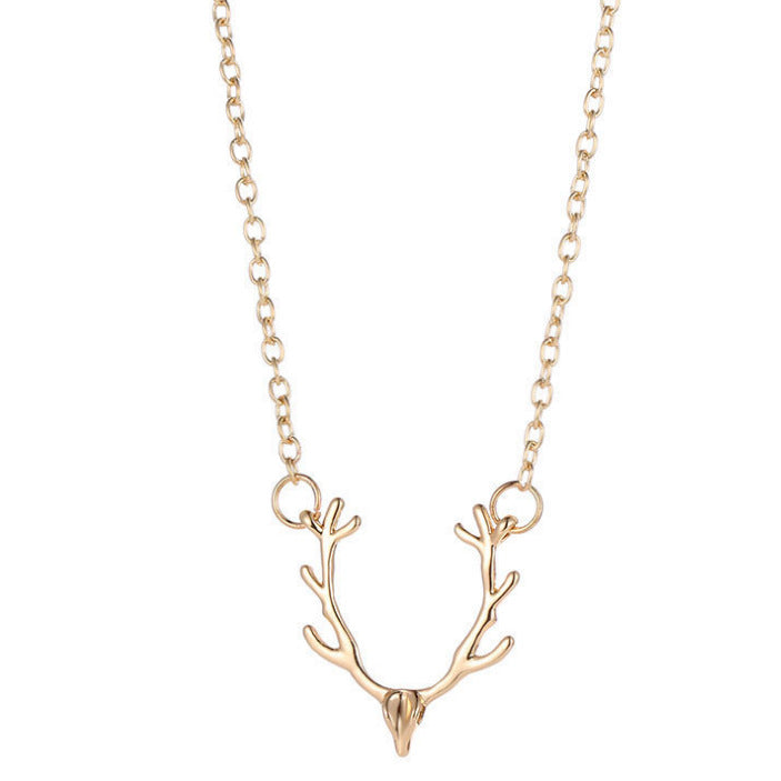 Christmas Small Antlers Deer Head Elk Necklaces