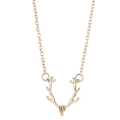 Christmas Small Antlers Deer Head Elk Necklaces