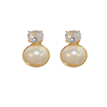 Small Cute Zircon Pearl Female Simple Light Rings