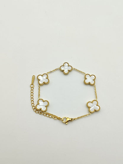 Women's Clover Gold Double-sided Color Retention Ornament Bracelets