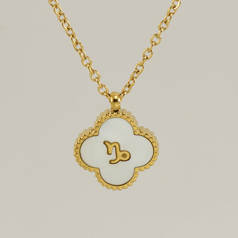 Titanium Steel Clover Shell Constellation Stainless Necklaces
